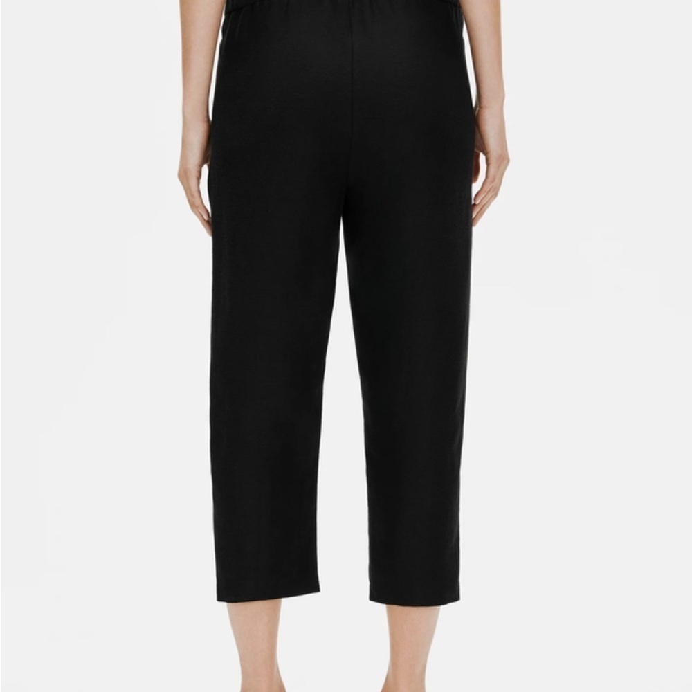 Eileen Fisher - Black Tencel Lyocell Blend Comfy Lounge Cropped Pants - Picture 2 of 8